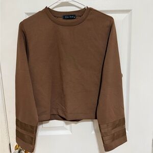 Ellie Blue Women's Brown Crop Top